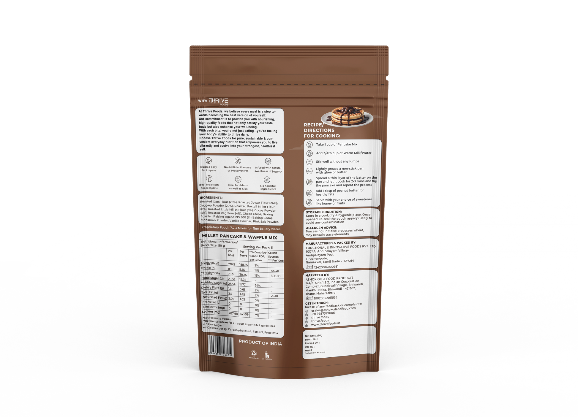 Thrive Millet Pancake & Waffle Mix 250 g